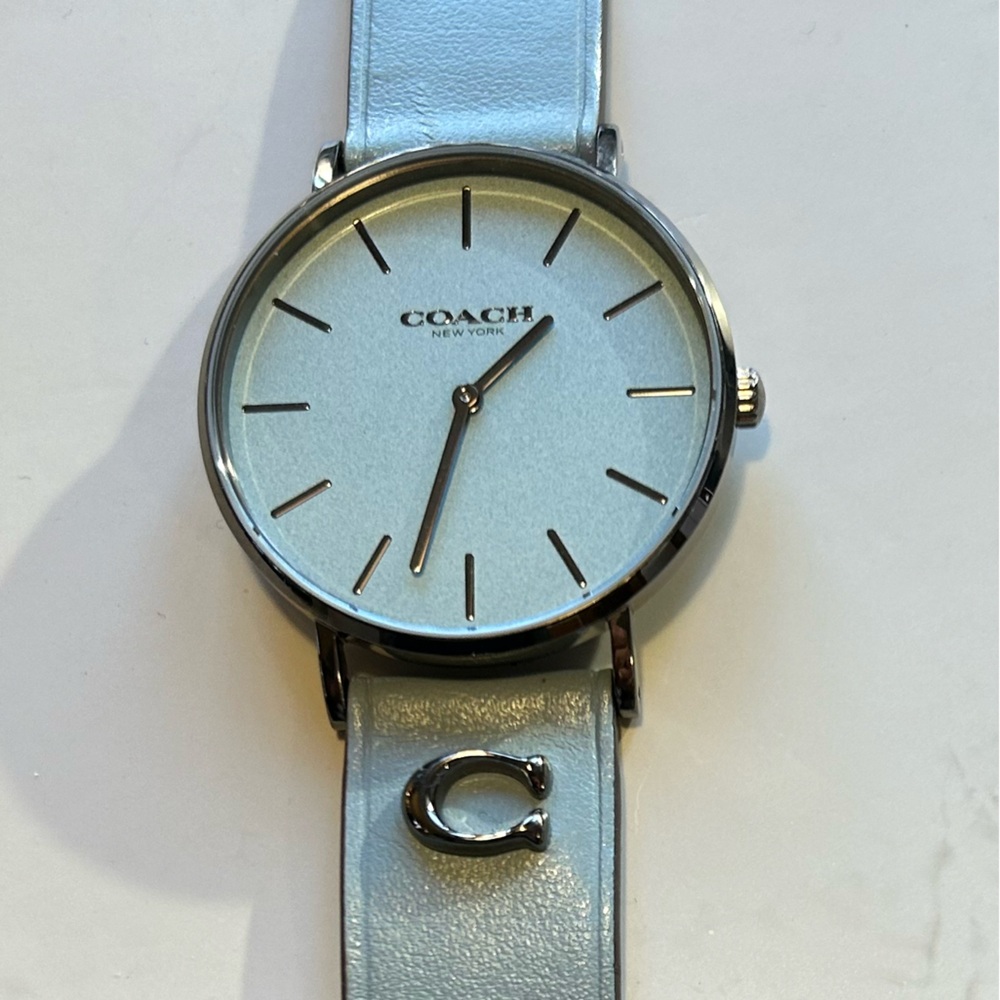 Coach Perry Watch With 36mm Blue Face & Blue Leather Band - Picture 2 of 7